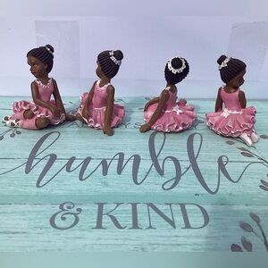 -ONE! Ballerina Cake Topper / Statuette / Keepsake for Little Girls Pink Tutu